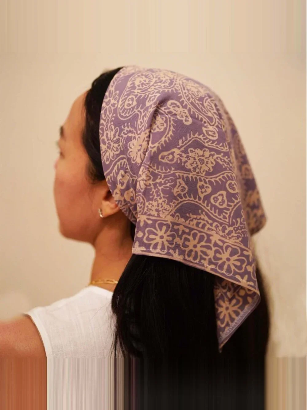 Batik Bandana, Grey Machete & Petals, Hand Dyed Cotton